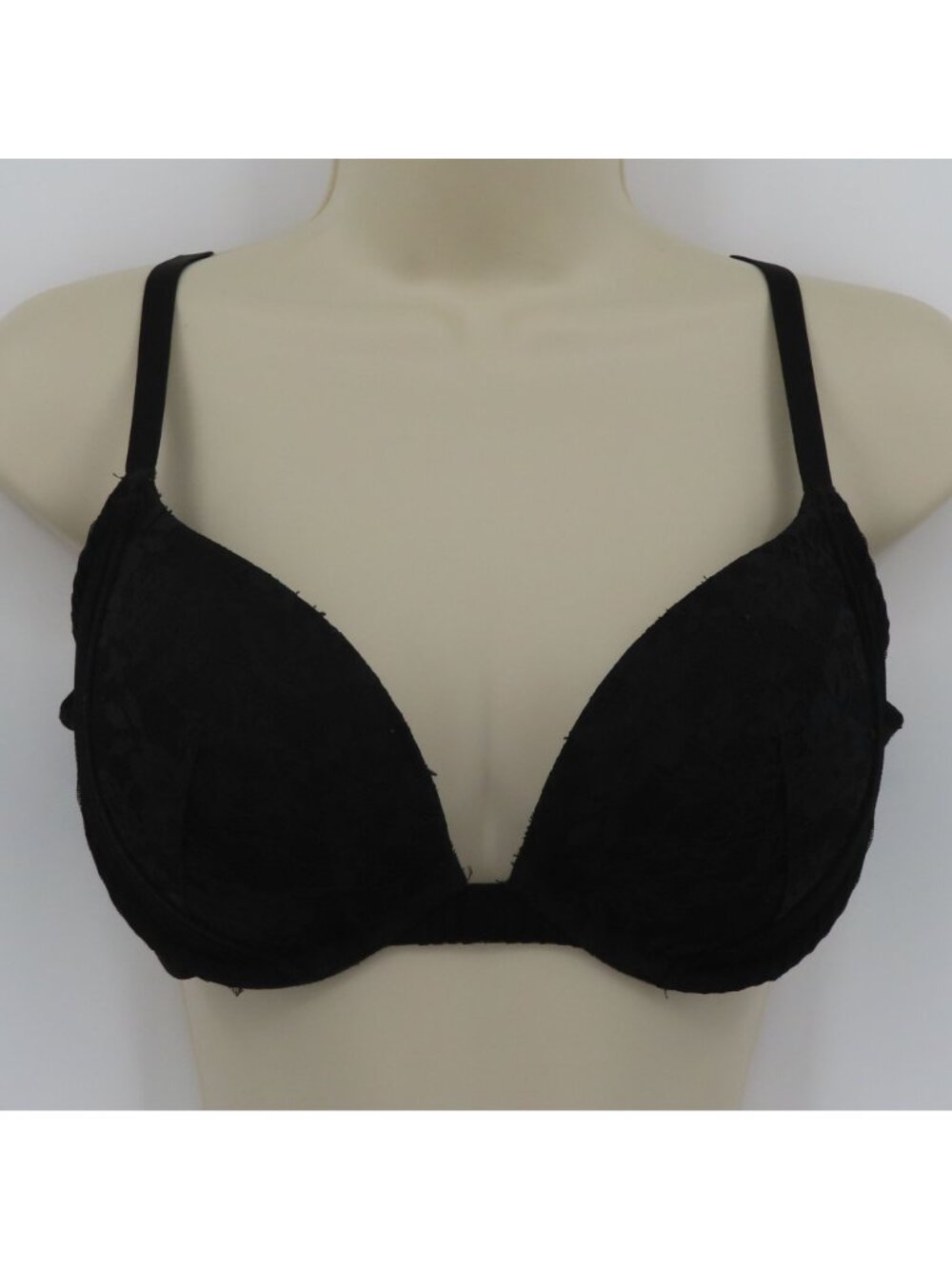 Victorias Secret 34D Dream Angels Push Up Bra Black Flower Lace Underwire Padded - Picture 15 of 15